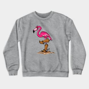 Flamingo in Cowboy Boots Crewneck Sweatshirt